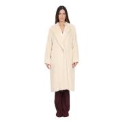 Max Mara Elegant Vit Pälsrock Beige, Dam