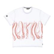 Octopus Vit Herr Tee med Octopus Logo White, Herr