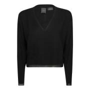 Pinko Mesh Tjocklek Stilfull Topp Black, Dam