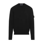 Stone Island Svart Bomullströja Aw24 Black, Herr