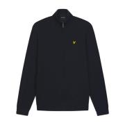 Lyle & Scott Zip Stickad Tröja Blue, Herr