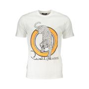 Cavalli Class Vit Bomull Logo Print T-shirt White, Herr