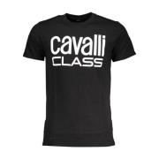 Cavalli Class Minimalistisk Svart Bomull T-shirt Män Black, Herr