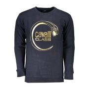 Cavalli Class Blå Logo Print Crew Neck Sweatshirt Blue, Herr