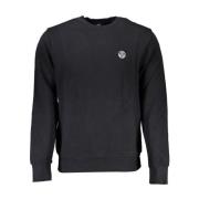 North Sails Svart Bomull Crewneck Sweatshirt med Logo Black, Herr