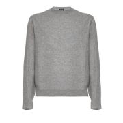 Ermenegildo Zegna Mellan Grå Ull Cashmere Crew Neck Tröja Gray, Herr