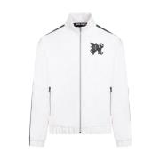 Palm Angels Vit Läderjacka Modern Design White, Herr