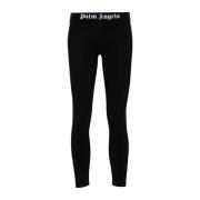 Palm Angels Svarta Super-Skinny Byxor med QR-kod Black, Dam