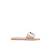 Tory Burch Slides med logotyp Pink, Dam