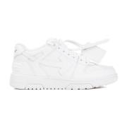 Off White Vita Lädersneakers Chic Stil White, Dam