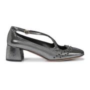 A. Bocca Silver Half Heel Pumps Stud Detaljer Gray, Dam