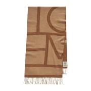 TotêMe Monogram Jacquard Ullsjaal Brown, Dam