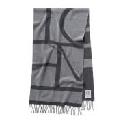 TotêMe Monogram Jacquard Ullsjaal Gray, Dam