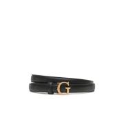 Guess Svart PU Läderbälte med Metalllogo Black, Unisex