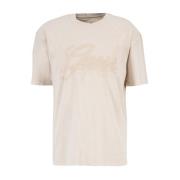 Guess Broderad logotyp bomull T-shirt - Beige Beige, Dam