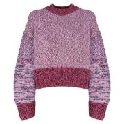 Loewe Runway Multicolor Crewneck Sweater Lila Ull Purple, Dam