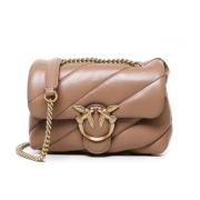 Pinko Quiltad Love Bag Puff i Ginger Biscuit Brown, Dam