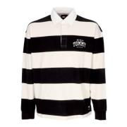 Tommy Hilfiger Randig Rugby Polotröja Black, Herr