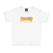 Thrasher Flame Tee Barn T-shirt Vit/Gul White, Unisex