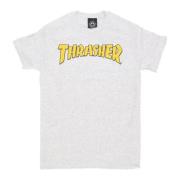 Thrasher Logo Tee Ash Grey Kortärmad Gray, Unisex