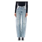 MM6 Maison Margiela Ljusblå Distressed Slim Denim Jeans Blue, Dam