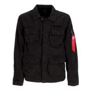 Alpha Industries Ripstop Cargo Overshirt Jacket Svart Black, Herr