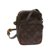 Louis Vuitton Vintage Pre-owned Belagd canvas axelremsvskor Brown, Dam