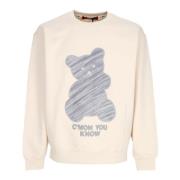 Acupuncture Mjuk Crewneck Sweatshirt med Logo Print Beige, Herr