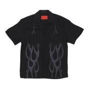 Vision OF Super Tribal Flames Print Short Sleeve Shirt Black, Herr