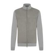 Kiton Cashmere Bomberjacka med Läderinsatser Gray, Herr