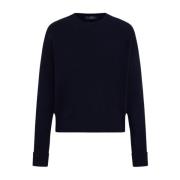 Kiton Casual Wool Top med Maxi Bokstäver Blue, Herr