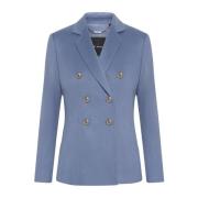 Kiton Kashmir Dubbelknäppt Blazer Blue, Dam