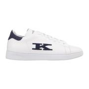 Kiton Vita Sneakers med Blå Mockahäl White, Herr