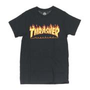 Thrasher Flame Tee Svart/Gul Kortärmad T-shirt Black, Herr