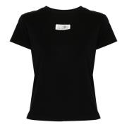 MM6 Maison Margiela Avslappnad Bomull T-shirt Black, Dam