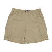 Element Cargo Shorts Khaki Nylon Elastisk Dragsko Beige, Herr