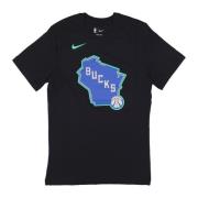 Nike Milwaukee Bucks Logo Tee Svart Black, Herr