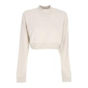 Nike Kort Turtleneck Sweatshirt Fransk Terry Beige, Dam