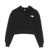 The North Face Svart Cropped Hoodie Trend Sweatshirt Black, Dam