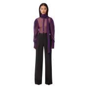 Nina Ricci Svarta Wool Gabardine Straight Byxor Black, Dam