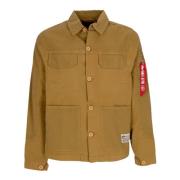 Alpha Industries Färgblock Overshirt Jacka Khaki Beige, Herr