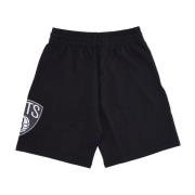 New Era Brooklyn Nets Logo Svarta Shorts Black, Herr