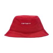 Carhartt Wip Script Bucket Hat Arcade/Vit Red, Unisex