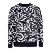 Obey Svart Multi Crew Sweater All Over Broderi Black, Herr