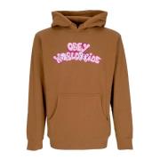 Obey Butterfly Basic Hooded Fleece Womens Hoodie Brown, Herr