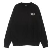 HUF Klassisk Crew Neck Sweatshirt Svart Black, Herr