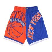 Mitchell & Ness NBA Big Face Basketball Shorts Blue, Herr