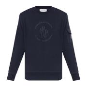 Moncler Sweatshirt med logotyp Blue, Herr