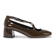 A. Bocca Brun Patentläder Sweetheart Häl Pumps Brown, Dam