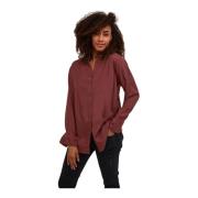 Cream Feminin Genomskinlig Blus Rum Raisin Brown, Dam